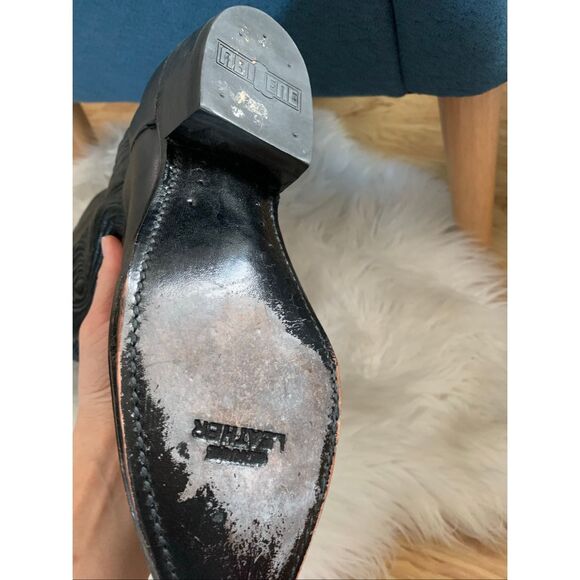 Abilene Men’s Black Cowboy Boots, size 8.5 D leather - Picture 3 of 8